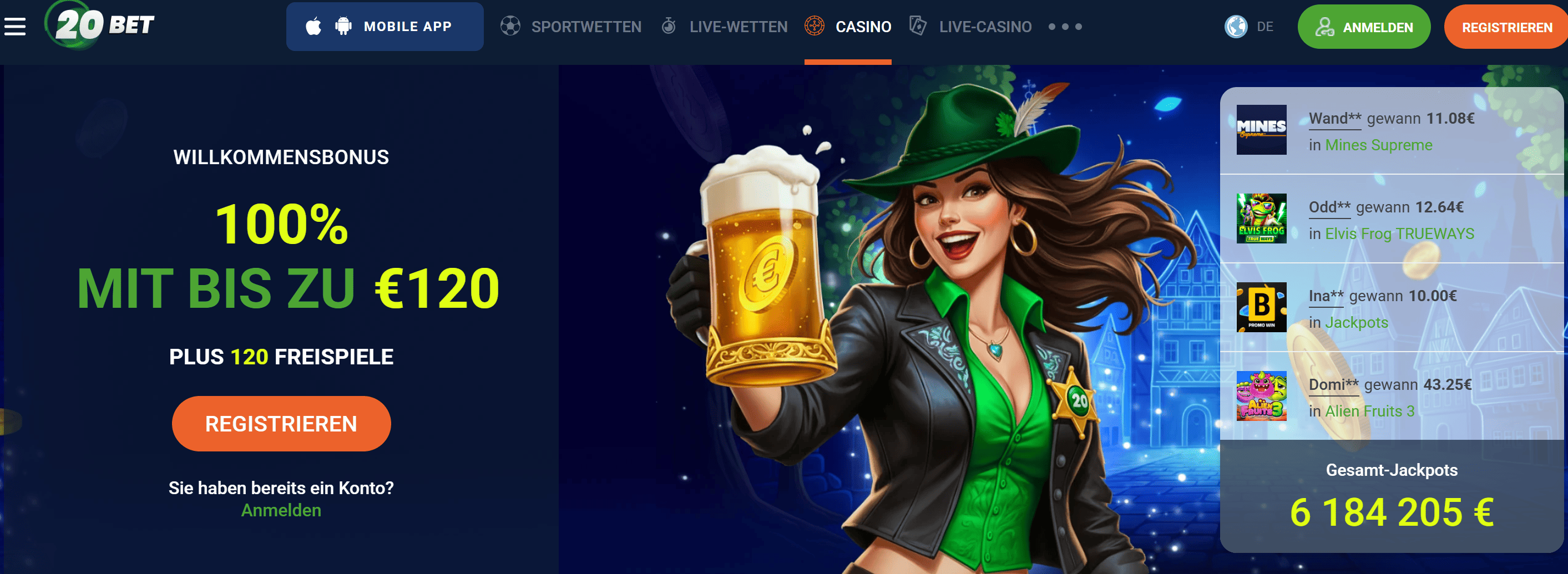 20BET Casino Screenshot