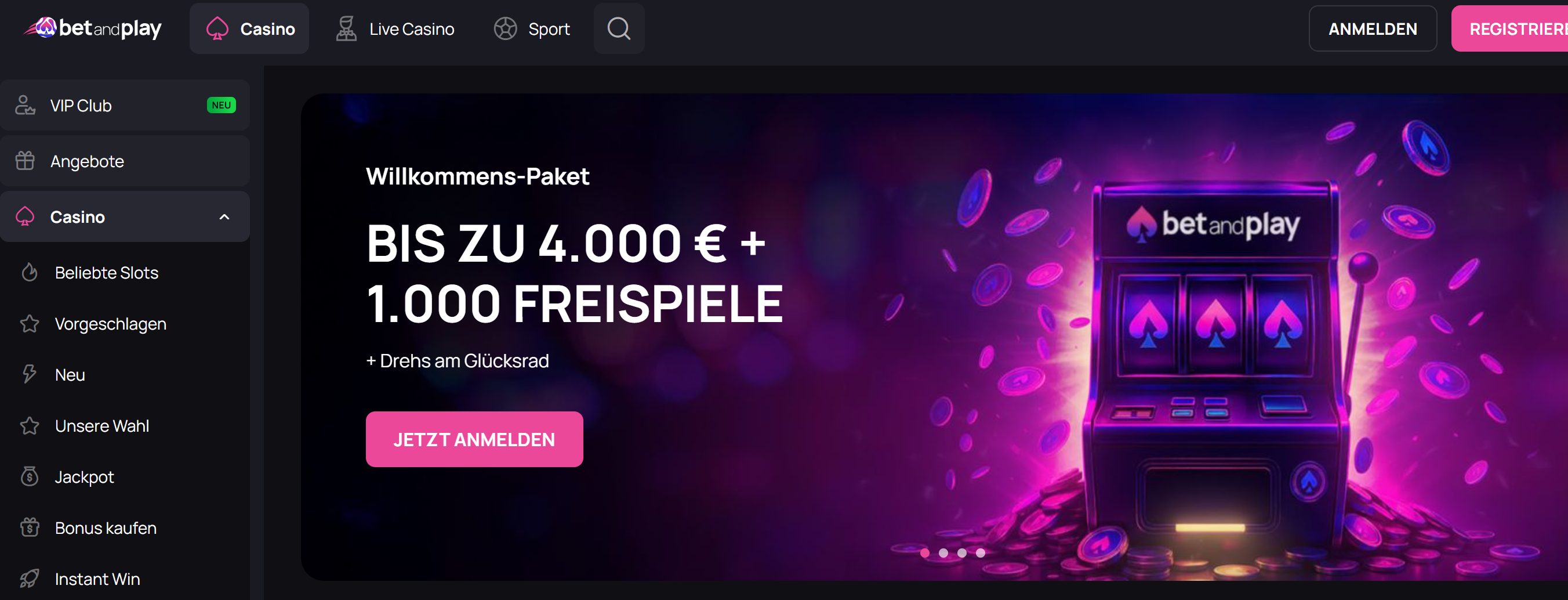BetAndPlay Casino Screenshot